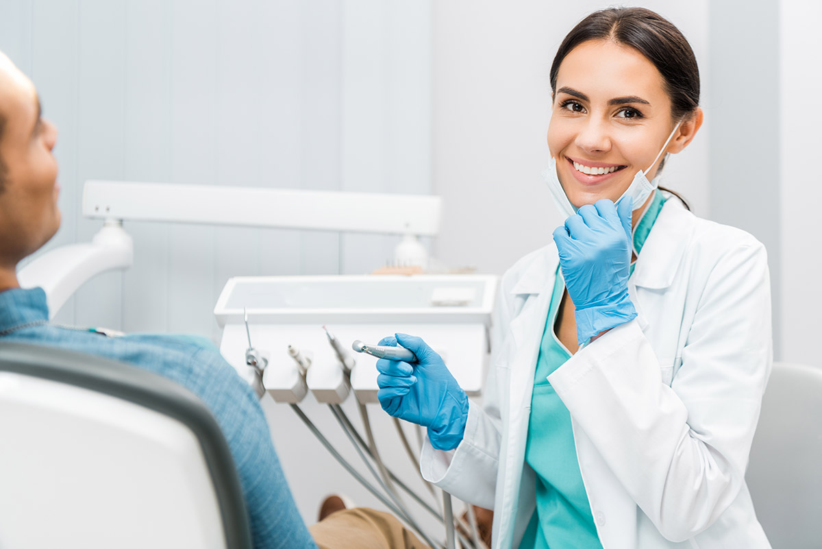 Smiling dental patient